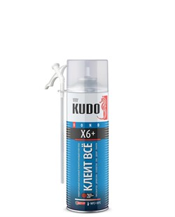 Клей-пена KUDO HOME X6+ универсальный монтажный  Клеит Все 650мл(12шт) KUPH06B6UAU