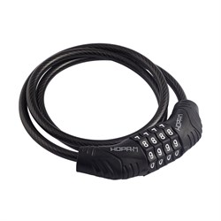 Замок-трос велосипедный НОРА-М №21 - Черный - 6х800 мм 18988