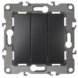 12-1107-05 ЭРА Выключатель тройной, 10АХ-250В, IP20, Эра12, антрацит Б0014673