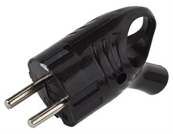 Вилка Vx4-В ЭРА с/з 16А угловая с кольцом черная Б0039677