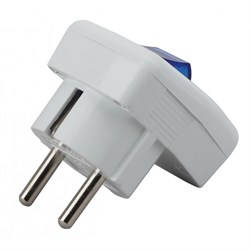 Вилка Vx5-W ЭРА с/з 16А с выключателем белая Б0039675