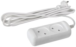 UX(6)-2-5m без заземления 2 розетки 5м ПВС 2x0,75мм2 6А белый Удлинитель ЭРА Б0038566