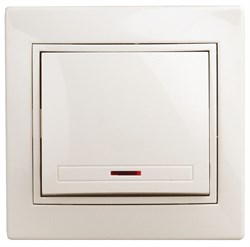 1-102-02 Intro Выключатель с подсветкой, 10А-250В, IP20, СУ, Plano, сл.кость Под заказ Б0027598