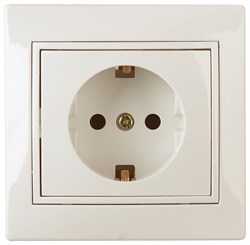 1-202-02 Intro Розетка 2P+E Schuko, 16А-250В, IP20, СУ, Plano, сл.кость (10/200/2000) Б0053876