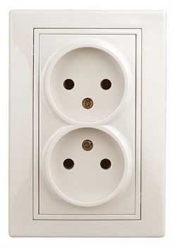 1-204-02 Intro Розетка 2х2P, 16А-250В, IP20, СУ, Plano, сл.кость (10/100/1500) Б0053905