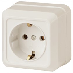 2-202-02 Intro Розетка 2P+E Schuko, 16А-250В, IP20, ОУ, Quadro, сл.кость (10/200/2400) Б0027650