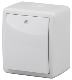 11-1402-01 ЭРА Выключатель с подсветкой IP54,10АХ-250В, ОУ, Эра Эксперт, белый (16/160/2560) Б0020671