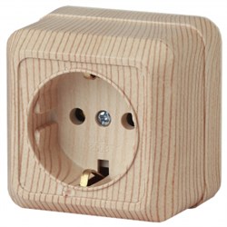 2-202-11 Intro Розетка 2P+E Schuko, 16А-250В, IP20, ОУ, Quadro, сосна Б0027651