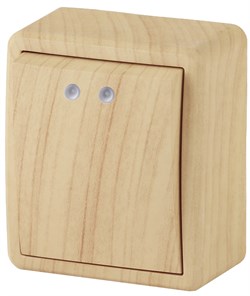 11-1202-11 ЭРА Выключатель с подсветкой,10АХ-250В, IP20, ОУ, Эра Эксперт, сосна Б0020659