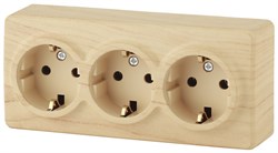 11-2208-11 ЭРА Розетка 3х2P+E Schuko, 16A-250В, IP20, ОУ, Эра Эксперт, сосн Б0020702