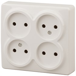 11-2210-02 ЭРА Розетка 4х2P, 16A-250В, IP20, ОУ, Эра Эксперт, сл.кость Б0020707