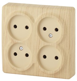 11-2210-11 ЭРА Розетка 4х2P, 16A-250В, IP20, ОУ, Эра Эксперт, сосна Б0020708