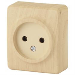 11-2201-11 ЭРА Розетка 2P,16АХ-250В, ОУ, Эра Эксперт, сосна (одноместная) Б0031553