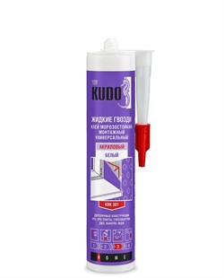 Клей монтажный "КУДО" на акриловой основе универс.прозрачный 280 мл (12шт) KBK-300