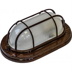 Светильник ЭРА НБО 04-60-022 Кантри дерево/стекло решетка IP54 E27 max60Вт232х140овал орех Под заказ Б0048418