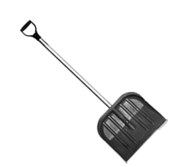 Лопата снеговая  410х360мм,МЕТЕЛЬ №2 пластмассовая с оц.планкой,ф32 с д/ч в/с и ручкой *13095