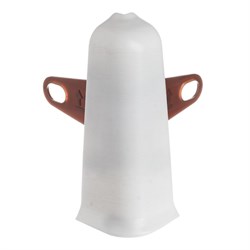 Угол наружный (внешний) с крепежом для плинтуса 70мм "Деконика" Белый 001 (20шт/уп) Д-П70-Нк 001 БЕЛ