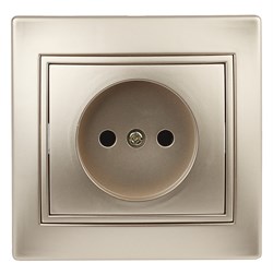 1-201-04 Intro Розетка 2P, 16А-250В, IP20, СУ, Plano, шампань Б0053865