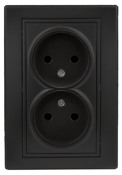 1-204-05  Intro Розетка 2х2P, 16А-250В, IP20, СУ, Plano, антрацит Б0053911