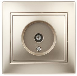 1-301-04  Intro Розетка TV одиночная, IP20, СУ, Plano, шампань Под заказ Б0030079