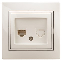 1-303-02  Intro Розетка информационная RJ45, IP20, СУ, Plano, сл.кость Под заказ Б0027622