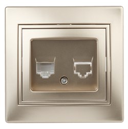 1-303-04  Intro Розетка информационная RJ45, IP20, СУ, Plano, шампань Под заказ Б0030087