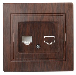 1-303-10  Intro Розетка информационная RJ45, IP20, СУ, Plano, венге Под заказ Б0030088