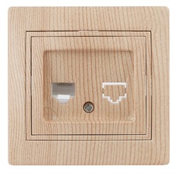 1-303-11  Intro Розетка информационная RJ45, IP20, СУ, Plano, сосна Под заказ Б0030089