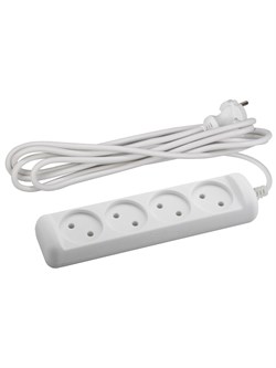 UX(6)-4-5m без заземления 4 розетки 5 м ПВС 2x0,75мм2 6А Удлинитель ЭРА Б0038571