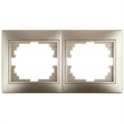 1-502-04 Intro Рамка на 2 поста гор., СУ, Plano, шампань Б0030095