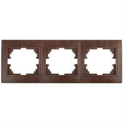 1-503-10 Intro Рамка на 3 поста гор., СУ, Plano, венге  Б0030100