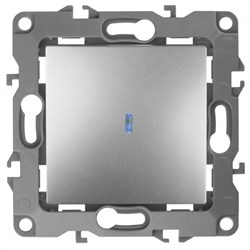 12-1102-03 ЭРА Выключатель с подсветкой, 10АХ-250В, IP20, Эра12, алюминий Б0014635