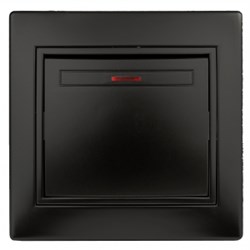 1-102-05 Intro Выключатель с подсветкой, 10А-250В, IP20, СУ, Plano, антрацит Б0053734