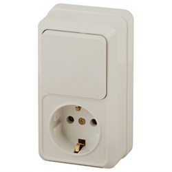 2-705-02 Intro Блок розетка+выкл.верт., 10(16)А-250В, IP20, ОУ, Quadro, сл.кость Под заказ Б0036166