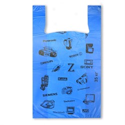 Пакет майка ПНД 41см+18сих66см 20мк прочн.синий (50/500) PM18TBU