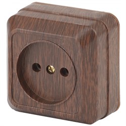 2-201-10 Intro Розетка 2P, 16А-250В, IP20, ОУ, Quadro, венге Б0053779