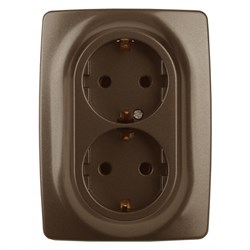 12-2106-13 ЭРА Розетка 2X2P+E Schuko, 16А-250В, Эра12, бронза Б0031235