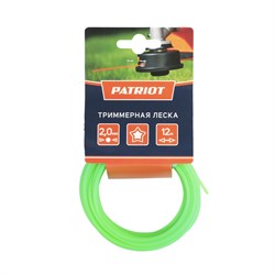 Леска PATRIOT D 2,0 мм L 12 м (звезда, зеленая) 200-12-3, картонный подвес 805205121