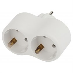 Тройник ЭРА SPx-2e-W на 2 розетки с/з 16А белый Б0053478 - фото 80385