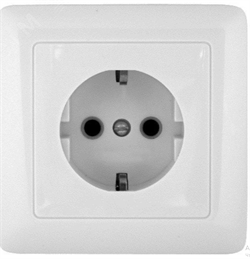 Розетка ХИТ скрытая с заземлением 250В 16А белая RS16-134B