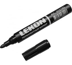 Маркер перманентный, черный LEKON LOGISTIC (10шт) увеличенный ресурс 012183