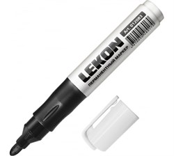 Маркер перманентный заправляемый, черный LEKON ReFresh (12шт) 012083