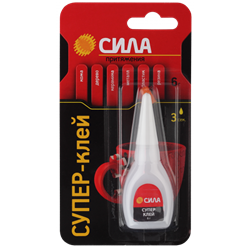 Секундный клей СИЛА Супер-клей 6 г BL-1 ШБ (SSBL1-6) 6гр. (12шт) Б0034923