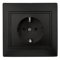 1-202-05 Intro Розетка 2P+E Schuko, 16А-250В, IP20, СУ, Plano, антрацит Б0053881