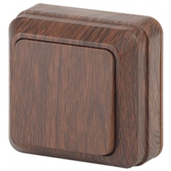 2-101-10 Intro Выключатель, 10А-250В, IP20, ОУ, Quadro, венге  Б0053737