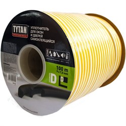 Уплотнитель для окон D 100mx9mmx7,5mm Черный Tytan Professional  91430 - фото 80910