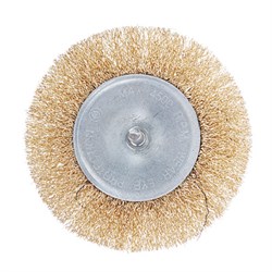 Щетка для дрели со шпилькой  75мм "тарелка" метал. проволока, ЕРМАК 656-007