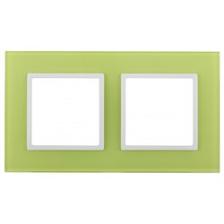 14-5102-26  ЭРА Рамка на 2 поста, стекло, Эра Elegance, лайм+бел Под заказ Б0034498