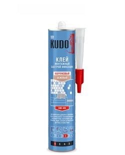 Клей монтажный "КУДО" универсальный быстрой фиксации на каучуковой основе 300мл (12шт) KBK-400