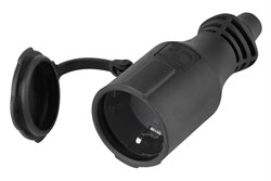 Розетка кабельная Rx1-B ЭРА б/з 10А прямая черная Б0039681